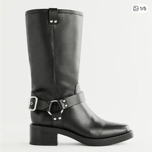 Reformation Black Moto Boots